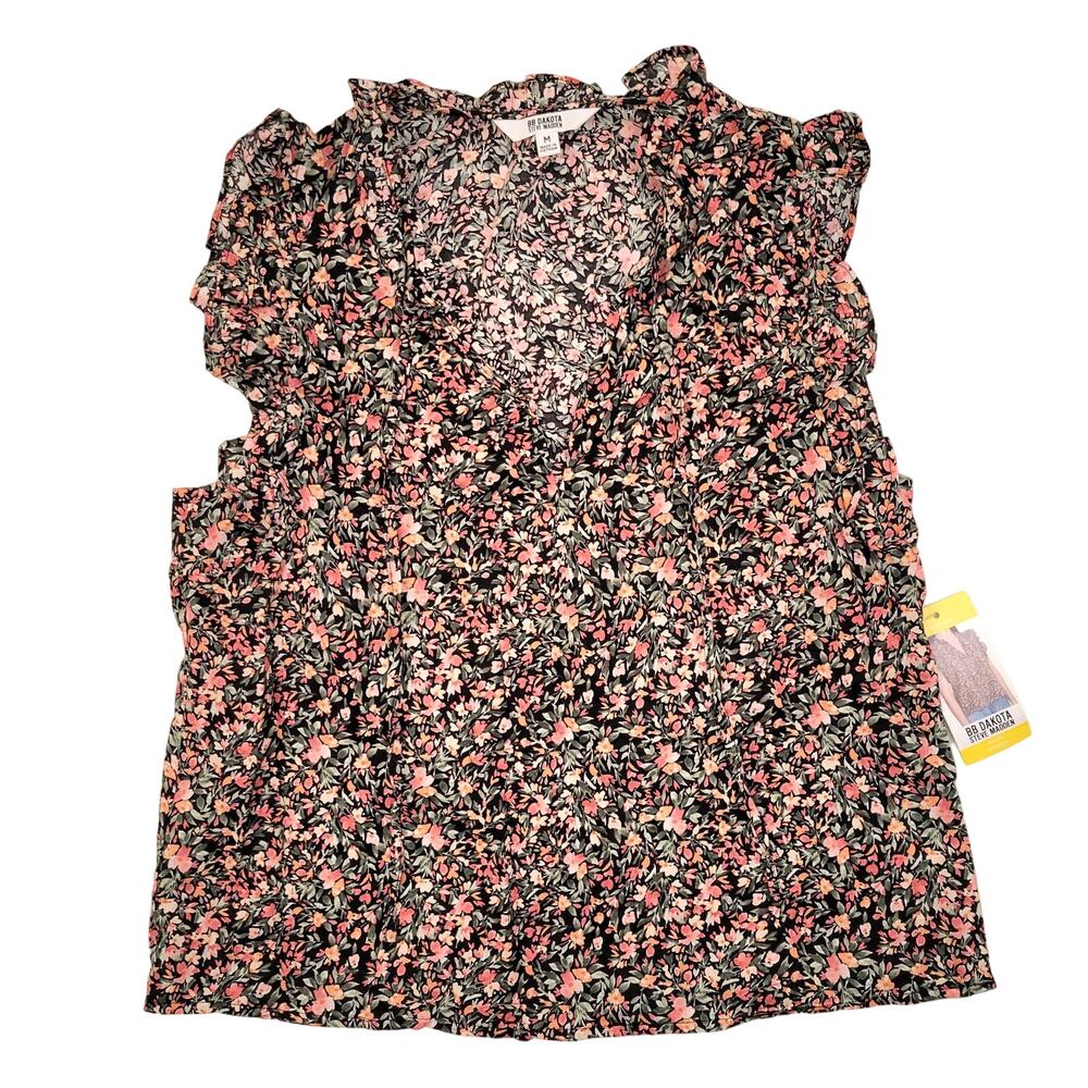 BB Dakota by Steve Madden Women's Medium Ditsy Floral Sleeveless 100% Cotton NEW